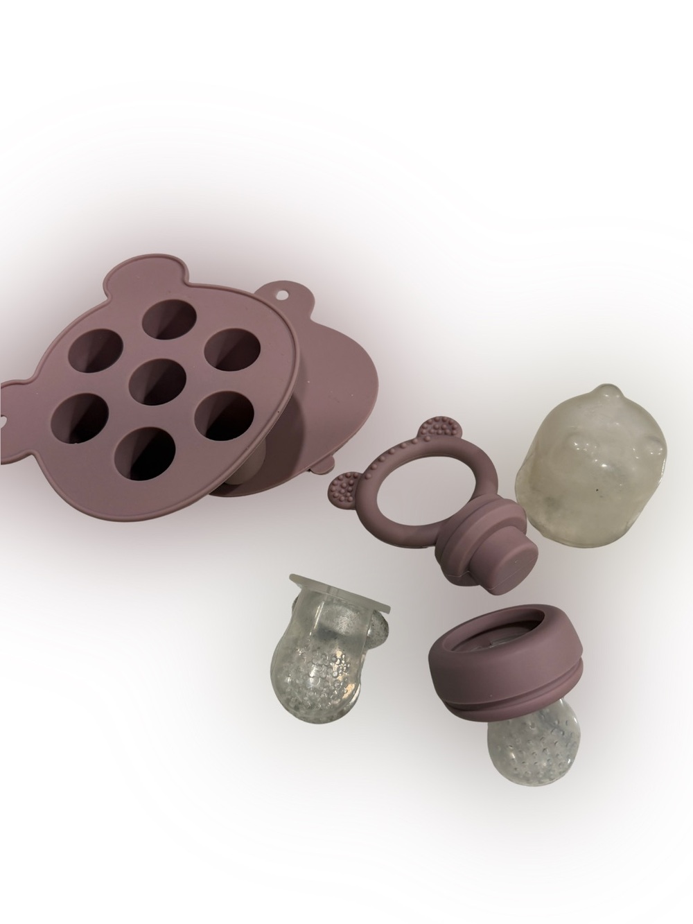 Silicone Baby Food Feeder & Mold Set - Dusty Mauve